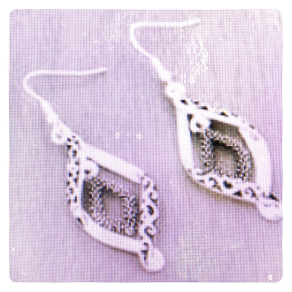 Antique Silvertone Twisted Stone earrings